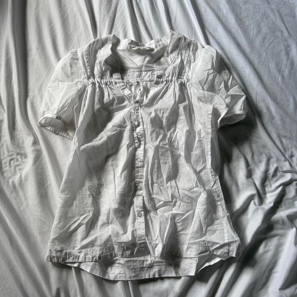 100% cotton cap sleeve banana republic blouse size Medium